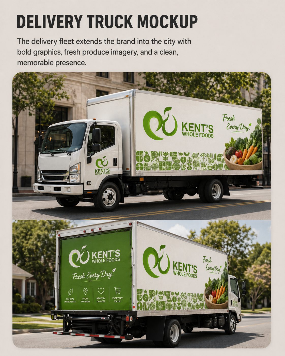Kent's Whole Foods delivery truck with full brand wrap